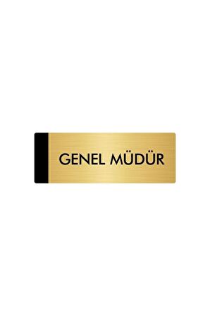 Metal Yönlendirme Levhası, Departman Kapı Isimliği Genel Müdür 7X20 Cm Altın Renk