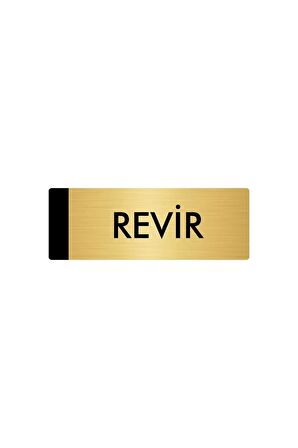 Metal Yönlendirme Levhası, Departman Kapı Isimliği Revir 7X20 Cm Altın Renk