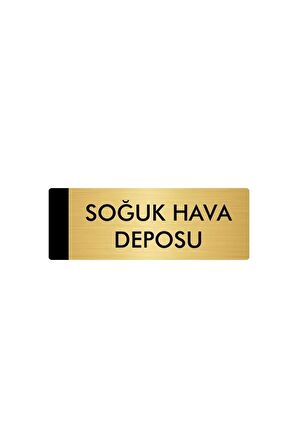 Metal Yönlendirme Levhası, Departman Kapı Isimliği Soğuk Hava Deposu 7X20 Cm Altın Renk