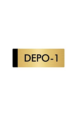 Metal Yönlendirme Levhası, Departman Kapı Isimliği Depo 7X20 Cm Altın Renk