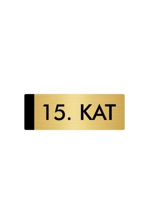 Metal Yönlendirme Levhası, Departman Kapı Isimliği 15. Kat 5x20 Cm Altın Renk