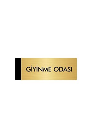 Metal Yönlendirme Levhası, Departman Kapı Isimliği Giyinme Odası 5x20 Cm Altın Renk