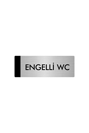 Metal Yönlendirme Levhası, Departman Kapı Isimliği Engelli Wc 5x20 Cm Gümüş Renk