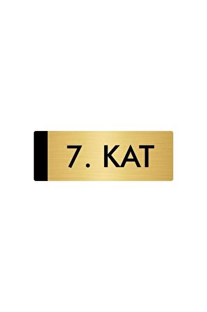 Metal Yönlendirme Levhası, Departman Kapı Isimliği 7. Kat 10X20 Cm Altın Renk