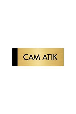 Metal Yönlendirme Levhası, Departman Kapı Isimliği Cam Atık 5x20 Cm Altın Renk