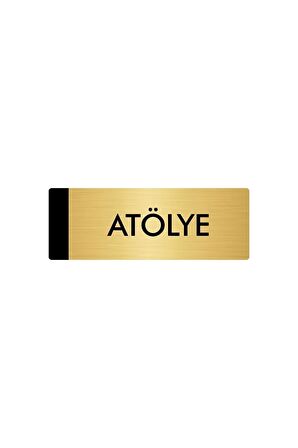 Metal Yönlendirme Levhası, Departman Kapı Isimliği Atölye 5x20 Cm Altın Renk