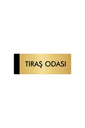 Metal Yönlendirme Levhası, Departman Kapı Isimliği Tıraş Odası 5X20 Cm Altın Renk