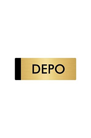 Metal Yönlendirme Levhası, Departman Kapı Isimliği Depo 5x20 Cm Altın Renk