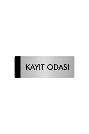 Metal Yönlendirme Levhası, Departman Kapı Isimliği Kayıt Odası 7X20 Cm Gümüş Renk