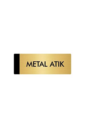 Metal Yönlendirme Levhası, Departman Kapı Isimliği Metal Atık 5x20 Cm Altın Renk
