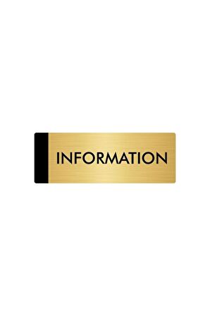 Metal Yönlendirme Levhası, Departman Kapı Isimliği Information 5x20 Cm Altın Renk