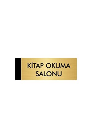 Metal Yönlendirme Levhası, Departman Kapı Isimliği Kitap Okuma Salonu 5x20 Cm Altın Renk