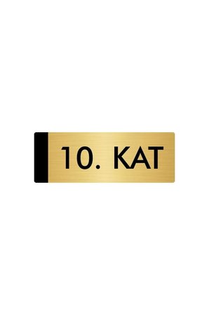 Metal Yönlendirme Levhası, Departman Kapı Isimliği 10. Kat 5x20 Cm Altın Renk