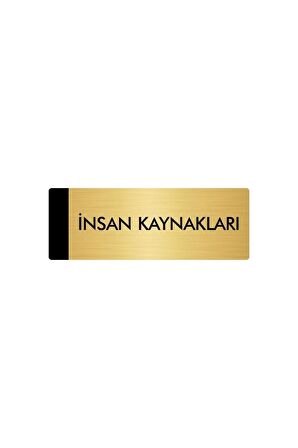Metal Yönlendirme Levhası, Departman Kapı Isimliği İnsan Kaynakları 5x20 Cm Altın Renk