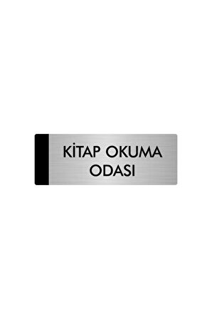 Metal Yönlendirme Levhası, Departman Kapı Isimliği Kitap Okuma Odası 5x20 Cm Gümüş Renk