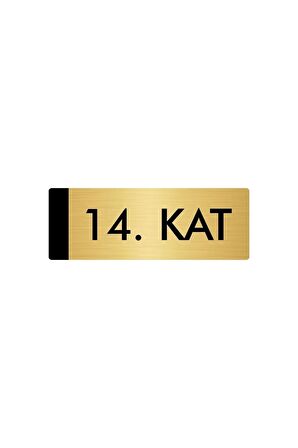 Metal Yönlendirme Levhası, Departman Kapı Isimliği 14. Kat 7X20 Cm Altın Renk