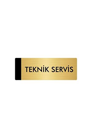 Metal Yönlendirme Levhası, Departman Kapı Isimliği Teknik Servis 10X20 Cm Altın Renk