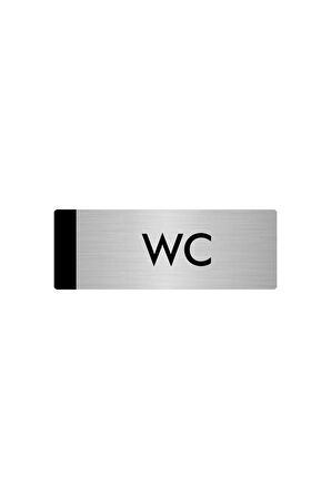Metal Yönlendirme Levhası, Departman Kapı Isimliği Wc 7X20 Cm Gümüş Renk