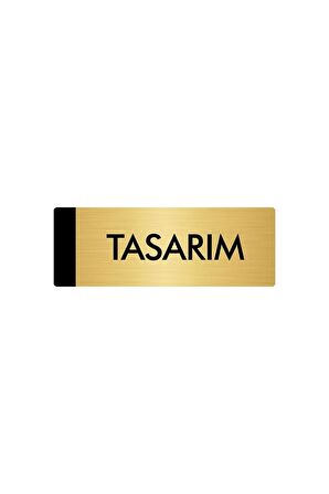 Metal Yönlendirme Levhası, Departman Kapı Isimliği Tasarım 5x20 Cm Altın Renk