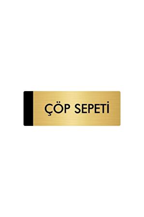 Metal Yönlendirme Levhası, Departman Kapı Isimliği Çöp Sepeti 5x20 Cm Altın Renk
