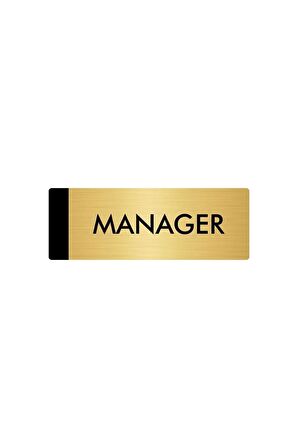 Metal Yönlendirme Levhası, Departman Kapı Isimliği Manager 10X20 Cm Altın Renk