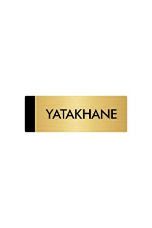 Metal Yönlendirme Levhası, Departman Kapı Isimliği Yatakhane 5x20 Cm Altın Renk