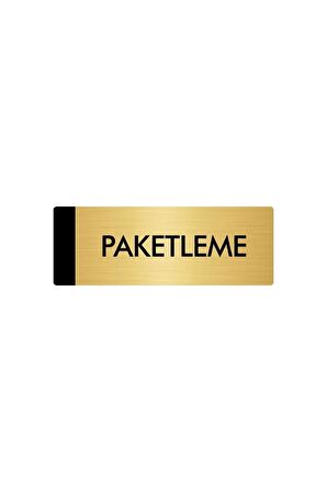 Metal Yönlendirme Levhası, Departman Kapı Isimliği Paketleme 5x20 Cm Altın Renk