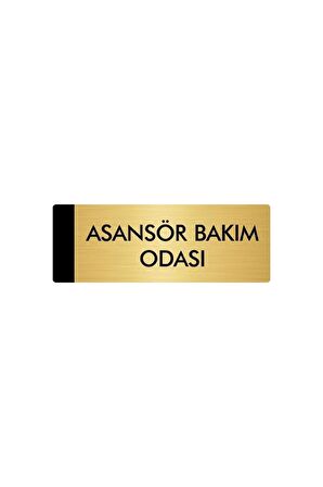 Metal Yönlendirme Levhası, Departman Kapı Isimliği Asansör Bakım Odası 5x20 Cm Altın Renk