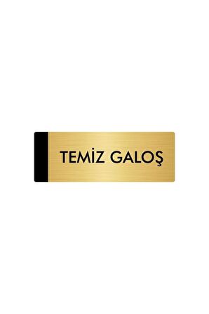 Metal Yönlendirme Levhası, Departman Kapı Isimliği Temiz Galoş 5x20 Cm Altın Renk