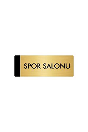 Metal Yönlendirme Levhası, Departman Kapı Isimliği Spor Salonu 5x20 Cm Altın Renk