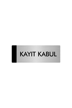 Metal Yönlendirme Levhası, Departman Kapı Isimliği Kayıt Kabul 5x20 Cm Gümüş Renk