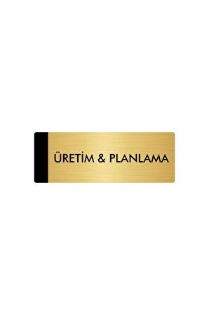 Metal Yönlendirme Levhası, Departman Kapı Isimliği Üretim & Planlama 7X20 Cm Altın Renk
