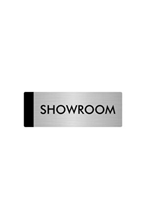 Metal Yönlendirme Levhası, Departman Kapı Isimliği Showroom 5x20 Cm Gümüş Renk