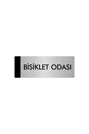 Metal Yönlendirme Levhası, Departman Kapı Isimliği Bisiklet Odası 5x20 Cm Gümüş Renk