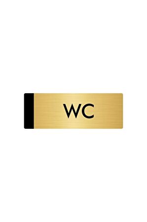 Metal Yönlendirme Levhası, Departman Kapı Isimliği Wc 5x20 Cm Altın Renk