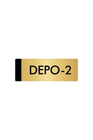 Metal Yönlendirme Levhası, Departman Kapı Isimliği Depo 7X20 Cm Altın Renk