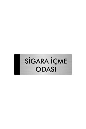 Metal Yönlendirme Levhası, Departman Kapı Isimliği Sigara İçme Odası 5x20 Cm Gümüş Renk