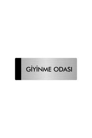 Metal Yönlendirme Levhası, Departman Kapı Isimliği Giyinme Odası 5x20 Cm Gümüş Renk