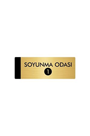 Metal Yönlendirme Levhası, Departman Kapı Isimliği Soyunma Odası(1) 10X20 Cm Altın Renk