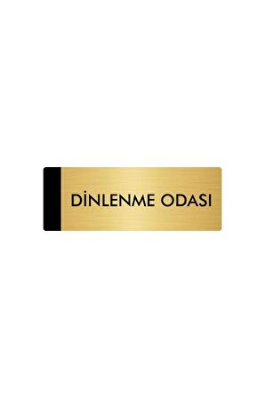Metal Yönlendirme Levhası, Departman Kapı Isimliği Dinlenme Odası 5x20 Cm Altın Renk