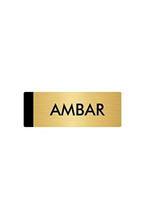 Metal Yönlendirme Levhası, Departman Kapı Isimliği Ambar 7X20 Cm Altın Renk
