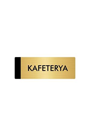 Metal Yönlendirme Levhası, Departman Kapı Isimliği Kafeterya 5x20 Cm Altın Renk