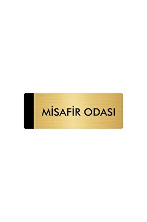 Metal Yönlendirme Levhası, Departman Kapı Isimliği Misafir Odası 5x20 Cm Altın Renk
