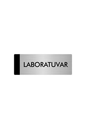 Metal Yönlendirme Levhası, Departman Kapı Isimliği Laboratuvar 5x20 Cm Gümüş Renk