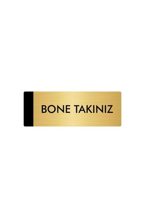 Metal Yönlendirme Levhası, Departman Kapı Isimliği Bone Takınız 7X20 Cm Altın Renk