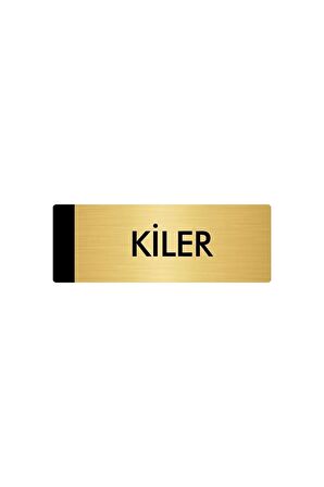 Metal Yönlendirme Levhası, Departman Kapı Isimliği Kiler 5x20 Cm Altın Renk