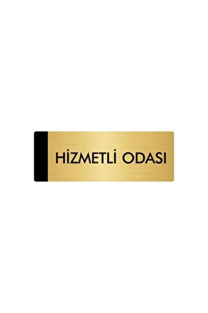 Metal Yönlendirme Levhası, Departman Kapı Isimliği Hizmetli Odası 7X20 Cm Altın Renk
