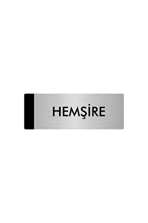 Metal Yönlendirme Levhası, Departman Kapı Isimliği Hemşire 5x20 Cm Gümüş Renk