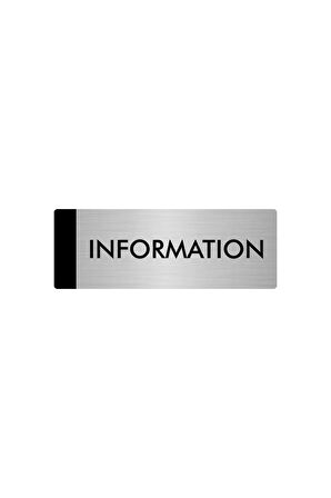 Metal Yönlendirme Levhası, Departman Kapı Isimliği Information 5x20 Cm Gümüş Renk