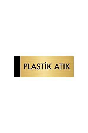 Metal Yönlendirme Levhası, Departman Kapı Isimliği Plastik Atık 7X20 Cm Altın Renk